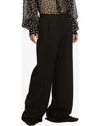 Dolce & Gabbana - Wide-Leg Tailored Wool Pants - Lyst