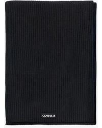 Pinko - Logo Patch Ribbed Scarf - Lyst