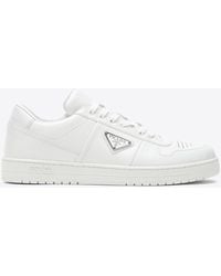 Prada - Downtown Leather Low-Top Sneakers - Lyst