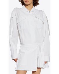 Off-White c/o Virgil Abloh - Savana Poplin Mini Shirt Dress - Lyst