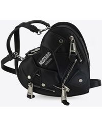 Moschino - Heart Biker Leather Shoulder Bag - Lyst