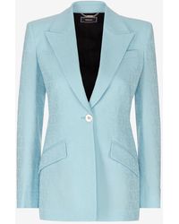 Versace - All-Over Logo Jacquard Single-Breasted Blazer - Lyst