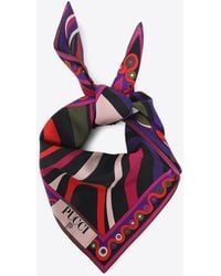 PUCCI - Patterned Silk Scarf With Logo-Print - Lyst