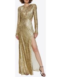 Self-Portrait - Fil Coupe Animal Print Maxi Dress - Lyst