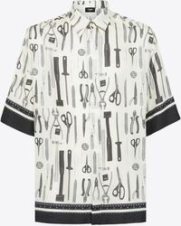 Fendi - Tool Print Silk Bowling Shirt - Lyst