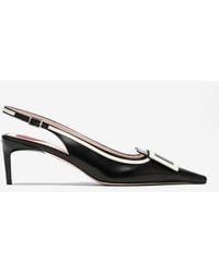Roger Vivier - Viv' Canard 55 Leather Slingback Pumps - Lyst