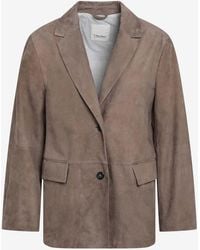 Max Mara - Single-Breasted Suede Jacket - Lyst