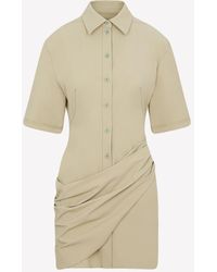 Jacquemus - La Robe Camisa Draped Mini Shirt Dress - Lyst