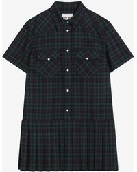 Miu Miu - Tartan Check Mini Shirt Dress - Lyst