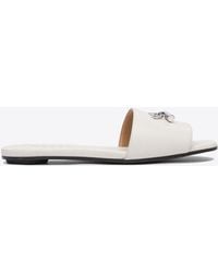 McQueen - T-Bar Leather Slides - Lyst