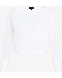 Theory - Long-Sleeved Boat-Neck Top - Lyst