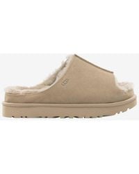 UGG - Suede Slippers With Embossed-Logo - Lyst