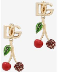 Dolce & Gabbana - Logo-lettering Drop Earrings - Lyst