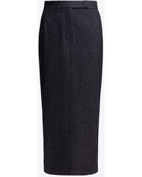 Max Mara - Pianosa Denim Midi Skirt - Lyst