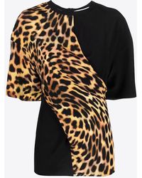 Stella McCartney - Cheetah Print Paneled T-Shirt - Lyst