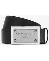 Dolce & Gabbana - Logo-buckle Leather Belt - Lyst