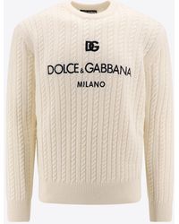 Dolce & Gabbana - Logo Embroidered Crewneck Sweater - Lyst