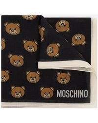 Moschino - Teddy Bear Print Silk Scarf - Lyst