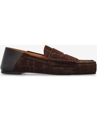 Jacquemus - Carré Croc-Embossed Suede Loafers - Lyst