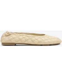 Burberry - Leather Quilted Sadler Ballet Flats - Lyst