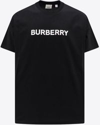 Burberry - Logo Print Crewneck T-Shirt - Lyst