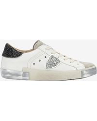 Philippe Model - Prsx Low-Top Sneakers With Glittered Patch And Heel - Lyst