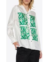 Max Mara - Nabil Printed Silk Long-Sleeved Shirt - Lyst