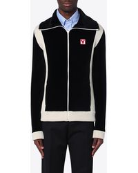 Valentino - Chez Logo Patch Zip-Up Sweatshirt - Lyst