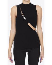 The Attico - Cut-Out Sleeveless Rib Knit Top - Lyst
