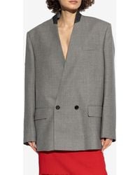 Moschino - Oversized Double-Breasted Wool Blazer - Lyst