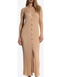 Versace - Ribbed Sleeveless Midi Dress - Lyst