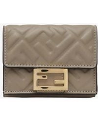 Fendi - Micro Baguette Embossed Ff Tri-Fold Wallet - Lyst