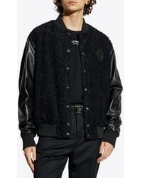 Balmain - Écusson Embroidered Varsity Bomber Jacket - Lyst