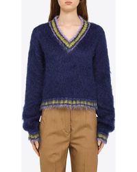Marni - V-Neck Knitted Sweater - Lyst