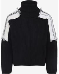 Mordecai - Patched-Shoulders Knitted Sweater - Lyst
