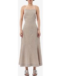 Ganni - Suiting Open-Back Midi Dress - Lyst