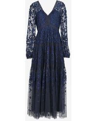 Needle & Thread - Celestia Floral Lace Ribbon Gown - Lyst