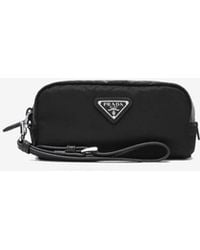 Prada - Triangle Logo Zip-Up Pouch - Lyst