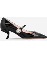 Roger Vivier - Virgule 55 Mary Jane Leather Pumps - Lyst