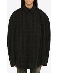 Balenciaga - Checked Oversize Shirt With Detachable Sleeves - Lyst