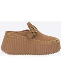 Chloé - Nama Platform Wedge Mules - Lyst