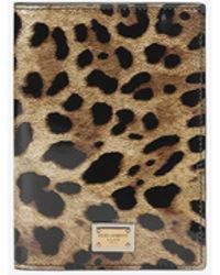 Dolce & Gabbana - Leopard Print Passport Holder With Logo Plate - Lyst