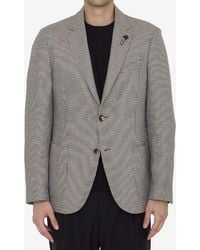 Lardini - Houndstooth Single-Breasted Blazer - Lyst
