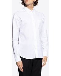 Ferragamo - Logo Patch Buttoned Shirt - Lyst