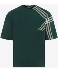 Burberry - Check-Panel Crewneck T-Shirt - Lyst