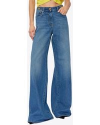 Versace - Essential Wide-Leg Jeans - Lyst