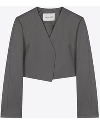 Low Classic - Collarless Cropped Blazer - Lyst