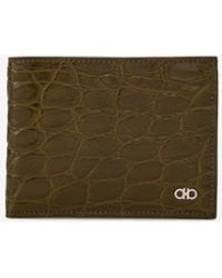 Ferragamo - Gancini Croc-Embossed Leather Wallet - Lyst