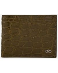 Ferragamo - Gancini Croc-Embossed Leather Wallet - Lyst
