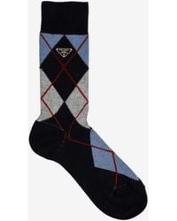 Prada - Argyle Pattern Knitted Socks - Lyst